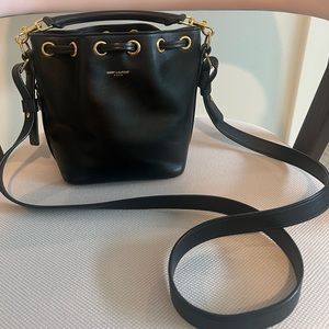 Saint Laurent Emmanuelle Bucket Bag Leather Small